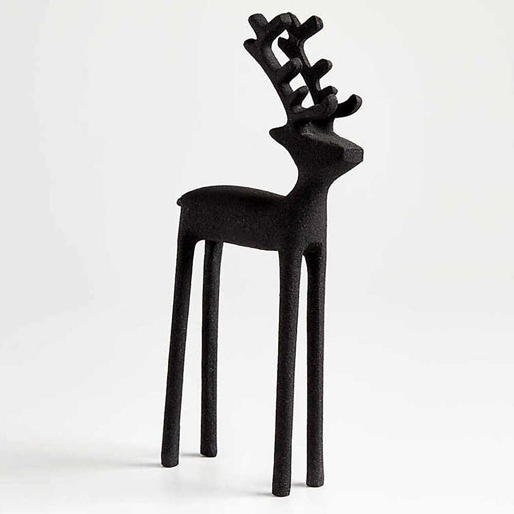 Crate & Barrel 10" Zinc Holiday Reindeer Decoration